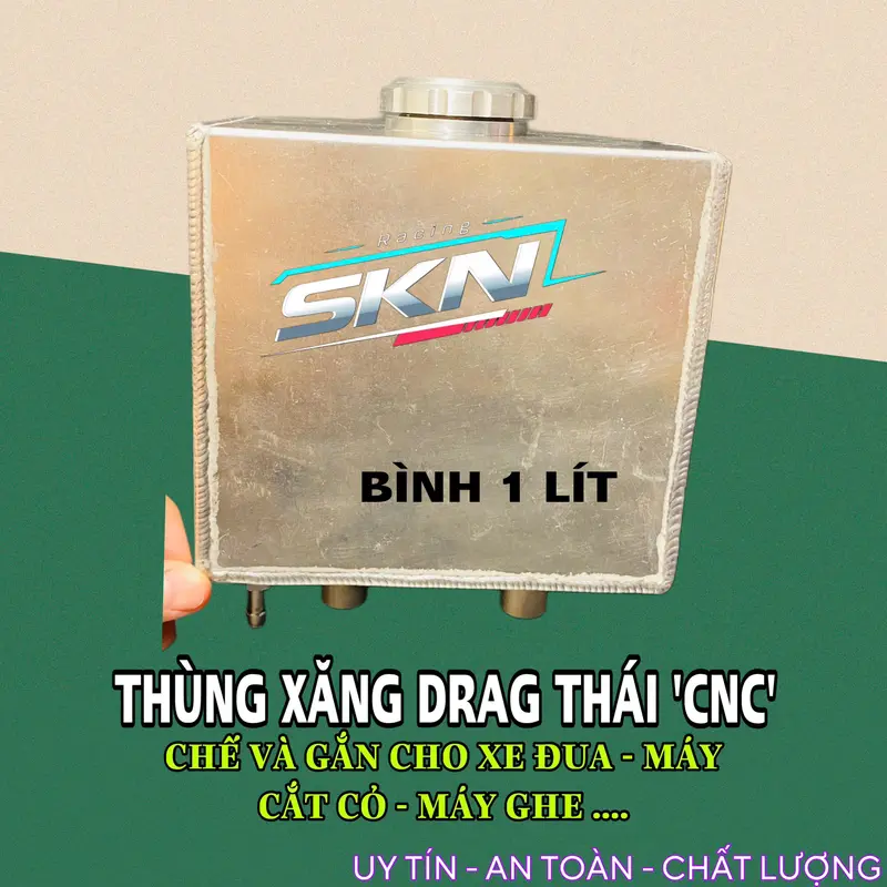 Thùng xăng lớn nhôm cnc cho xe Drag 1 lít chế và gắn được nhiều dòng xe và máy khác nhau 4
