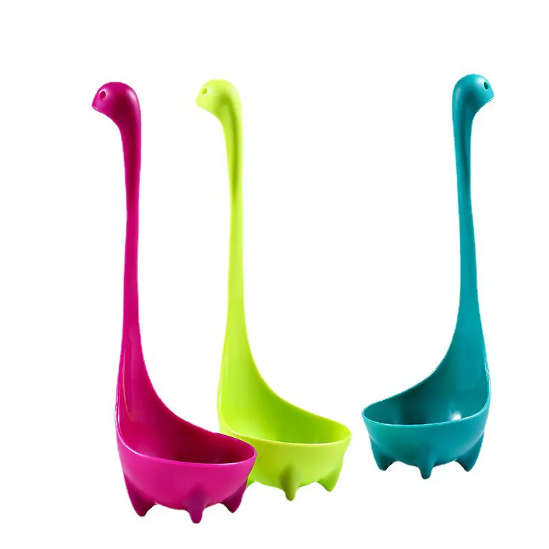 Creative Cartoon Nessie Soup Ladle, Long Handle Heat-resistant PP Plastic, Hanging Design, Home Kitchenware, Food-grade Material Cutlery Tableware