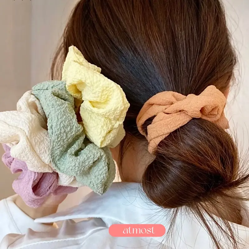 Dây Buộc Tóc Scrunchies Atmost Họa Tiết Caro Cao Cấp Phong Cách Hàn Quốc Phụ Kiện Tóc Nữ - Women, Hoa Chun 6