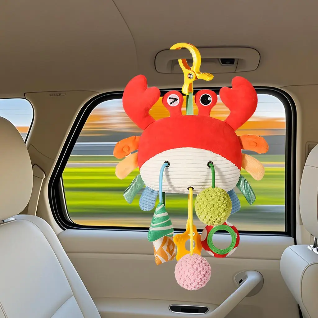 Cartoon Crab Design Car Hanging Toy, Baby Car Seat Toy, Baby Car Toy, Educational Toy for Baby Boys & Girls, Newborn Toys