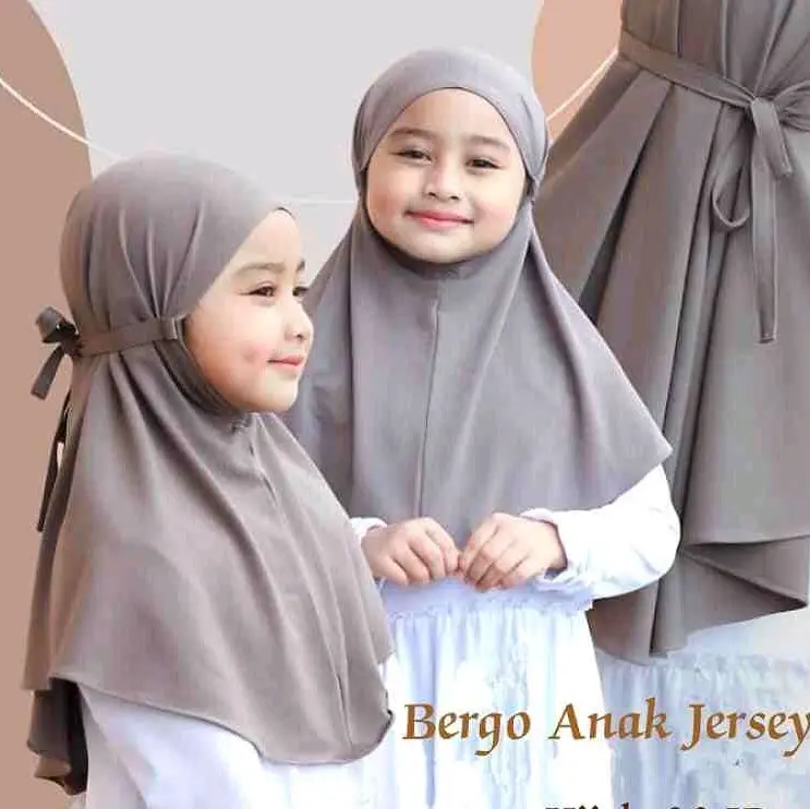 Jibab Jersey Anak Bergo Tali / Hijab anak Jersey Tali / Hijab Anak SD / Hijab Anak 4 - 10 Thn Kerudung Instan Muslim Renda Serut Variasi Sekolah