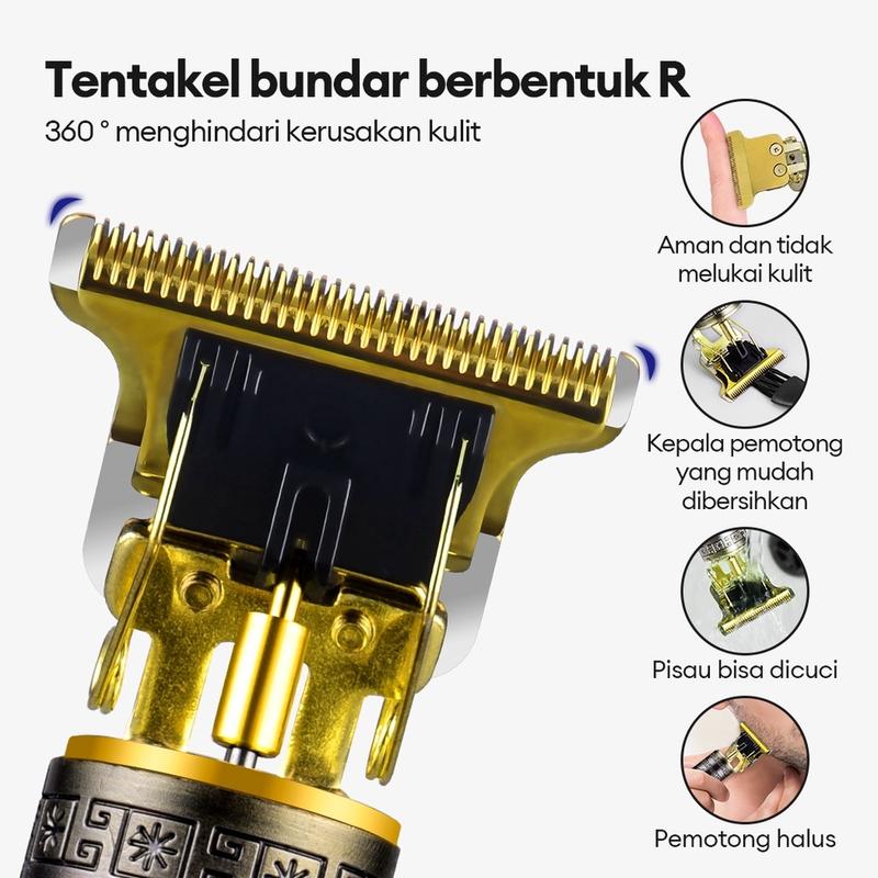 Alat Cukur Elektrik Profesional Hair Trimmer Detailer Cordless / Mesin Cukur Rambut Cas T9 / Pisau Cukur Jenggot 2
