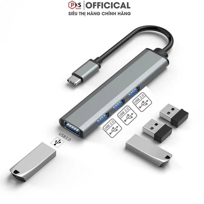 Bộ Chia Cổng OTG Hub USB Và Hub Type C, Đến USB 2.0 Và 3.0 Kết Nối Bàn Phím Chuột Ổ Cứng Và Các Thiết Bị Ngoại Vi Khác - PKSMART 1