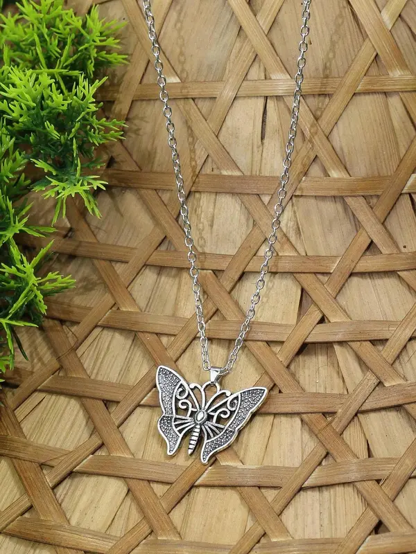 Women's Boho Style Butterfly Themed Design Jewelry Set, 3pcs/set Vintage Hollow out Butterfly Design Necklace & Earrings, Fashion Accessories for Party, Daily Clothing Decor for Girl 2