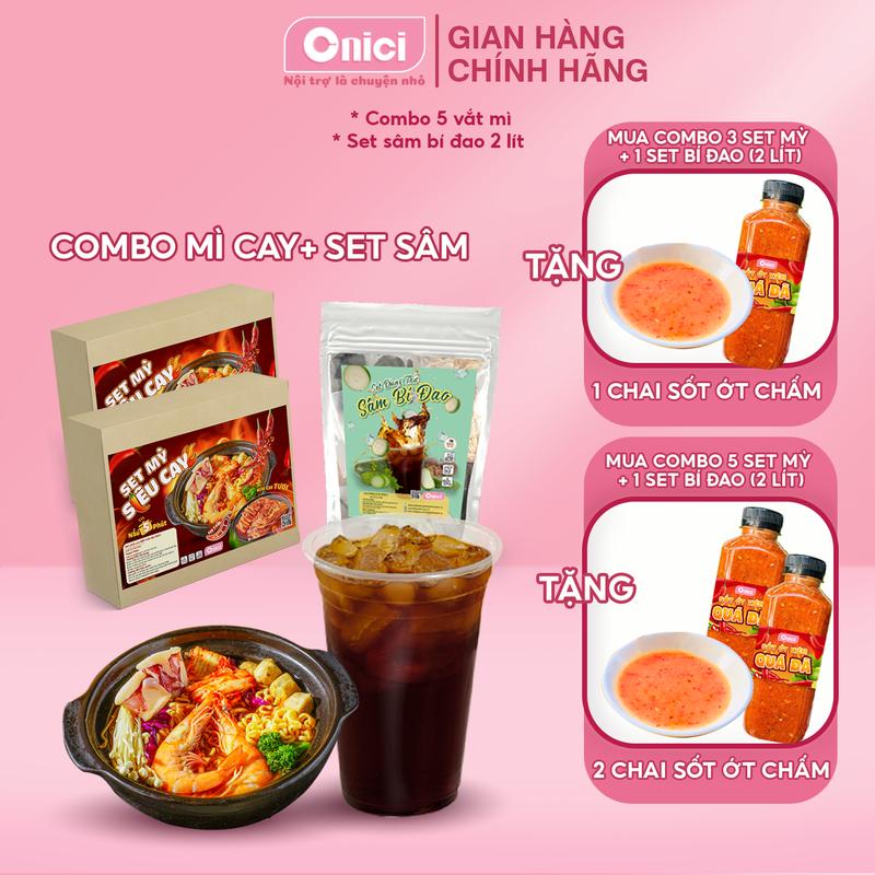  Combo Mì Cay kim chi và Set Sâm Bí Đao 2 lít Bếp Của Mẹ ONICI - tặng kèm sốt ớt quá đã 