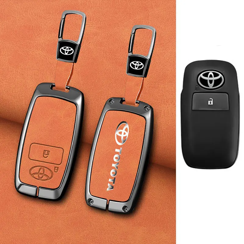 เคสกุญแจรถ, วัสดุโลหะผสมสังกะสี, สำหรับ Toyota AVANZA Veloz Yaris Ativ Raize Veloz 2021 2022 2023, ปุ่ม 1/2/3, ทนต่อการช็อกและทนต่อการสึกหรอ, พร้อมพวงกุญแจ