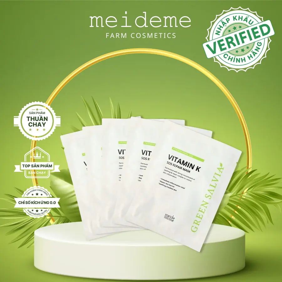 Mặt nạ SOS Vitamin K MEIDEME Green Salvia (5 miếng/hộp)