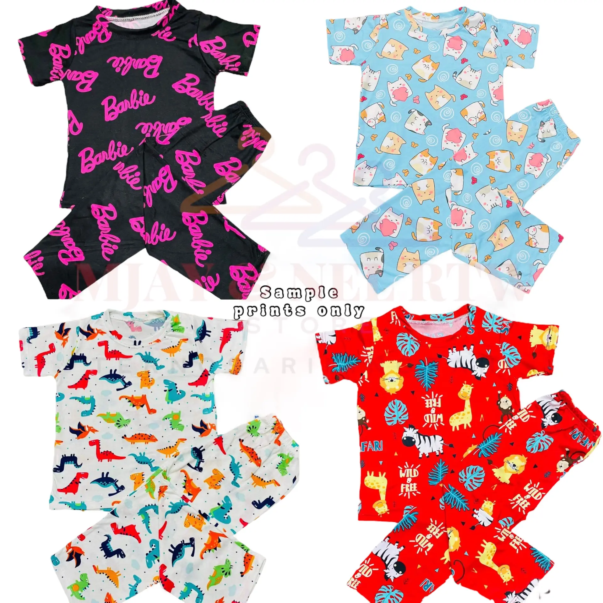 5 PAIRS- Terno Pajama Pambahay for Kids Boy and Girl KIDS, TEENS/ADULT Size - Cute and Best Seller Prints sleepwear