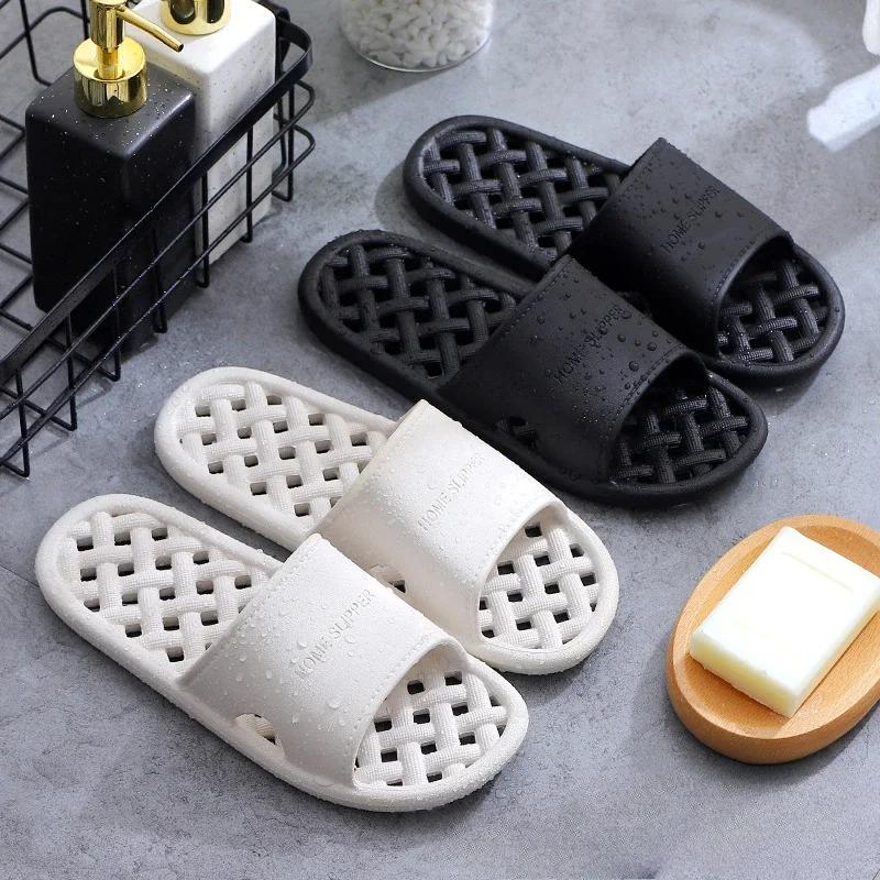 Product Introduction of Non-slip Home Bathroom Hotel Slippers Women's MENGS Bathroom Indoor  Drying 2