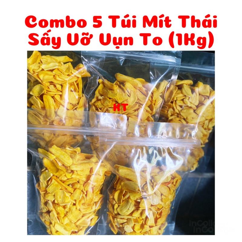 Combo 5 Túi Mít Thái Sấy Khô Vụn To (1Kg) - Mỗi túi 200g được đóng gói bằng túi zipper trong Ăn Vặt