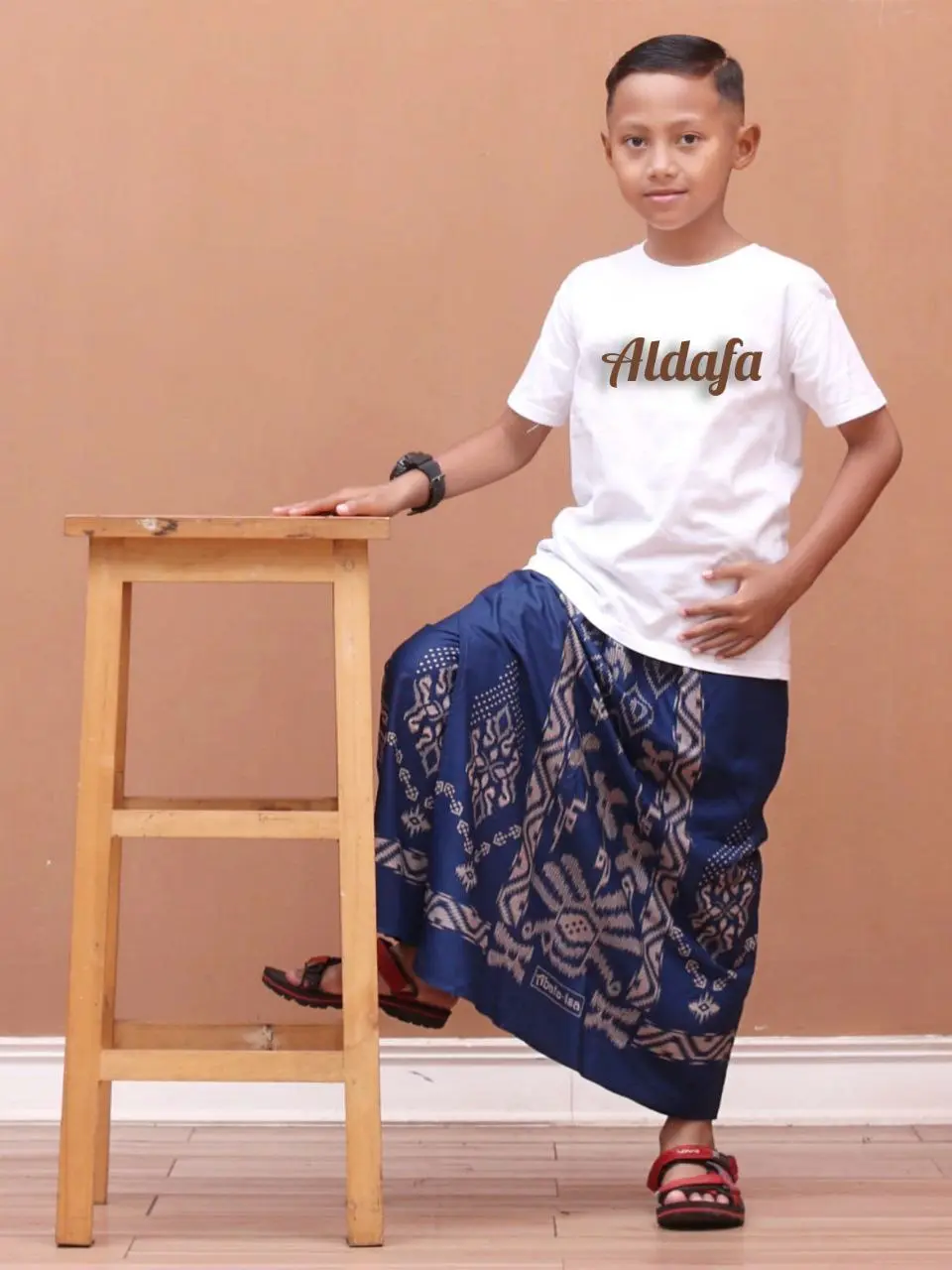 SARUNG ANAK SARUNG CELANA ANAK BATIK Bunga Setrip Polka Dot Hitam Cokelat SARUNG ANAK Tangan Muslim Motif Koko Pendek Katun 9-10 tahun waru hijau pakaian muslim anak laki-laki Celana Sarung