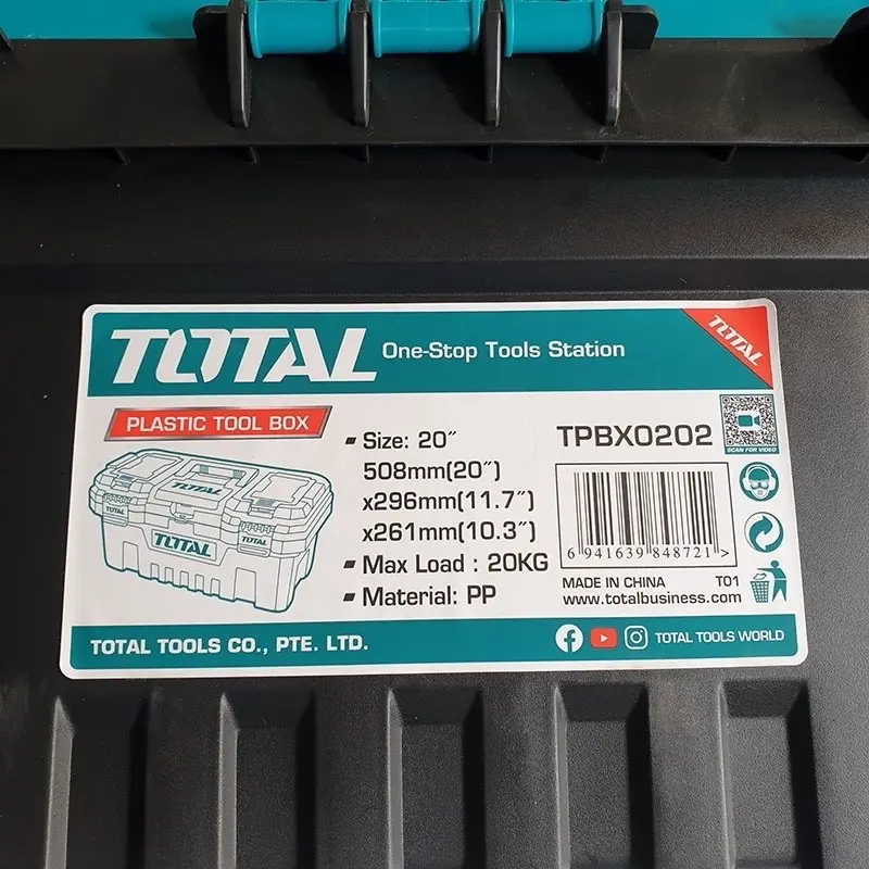 Hộp đựng công cụ TOTAL 20 Inch khoá kim loại TPBX0202 - Nhựa PP, tải tối đa 20KG 2