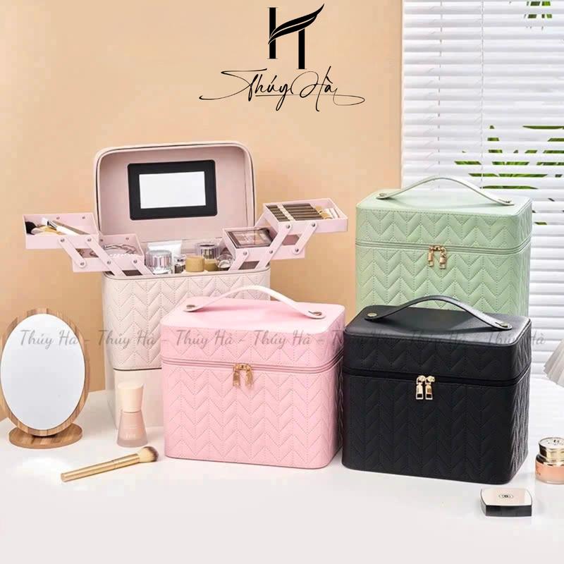 Cốp Đựng Đồ Nối Mi, Nail, Phun Xăm, Cốp Trang Điểm, Nhiều màu - Da PU Kháng Nước Nhẹ (Kt 28-18-24cm) - Dụng Cụ Nối Mi - Thúy Hà