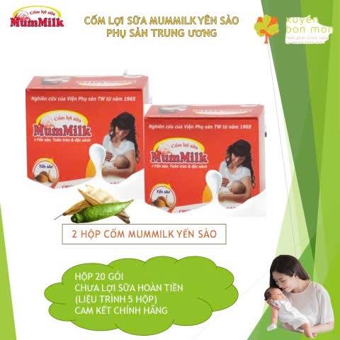 2 hộp Cốm lợi sữa mummilk yến sào hàng chuẩn date mới chính hãng Vitamin