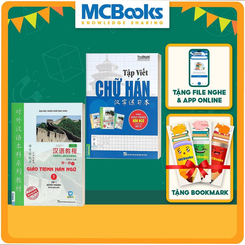 Sách Combo Giáo Trình Hán Ngữ 1 Tập 1 Quyển Thượng Và Tập Viết Chữ Hán Theo GTHN - Tặng Bookmark MCBooks