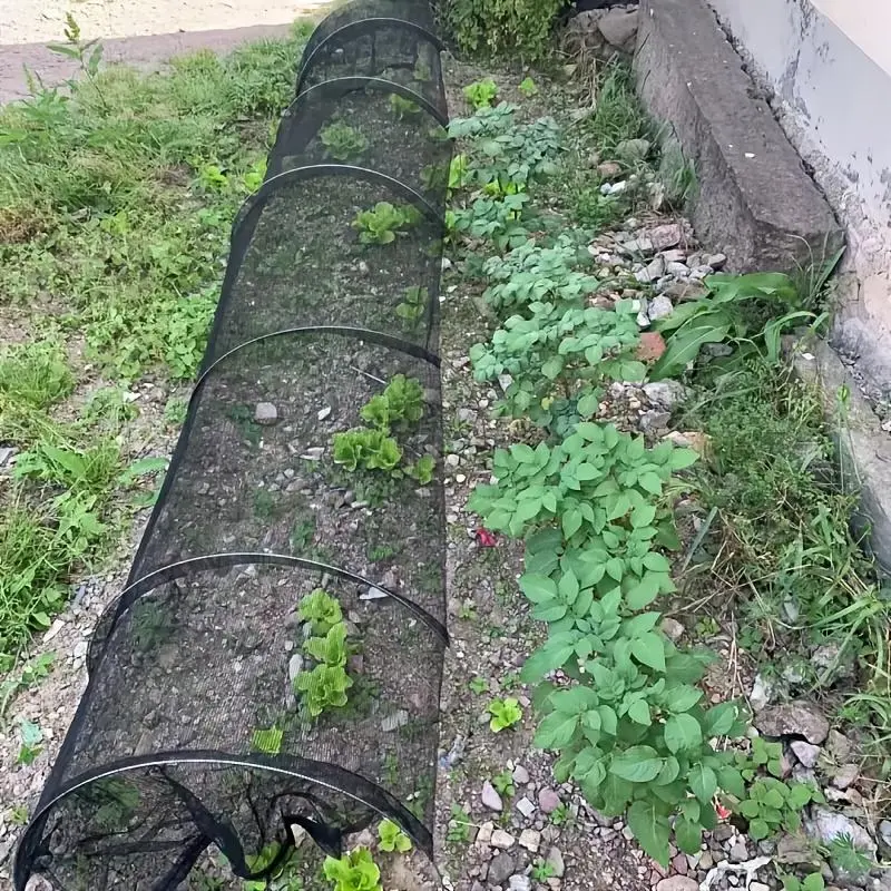 Foldable Garden Tunnel, Adjustable Plant Protective Cover with PVC Frame & Insect-proof Net, Suitable for Vegetable & Fruit Protective, Chicken Coop 4