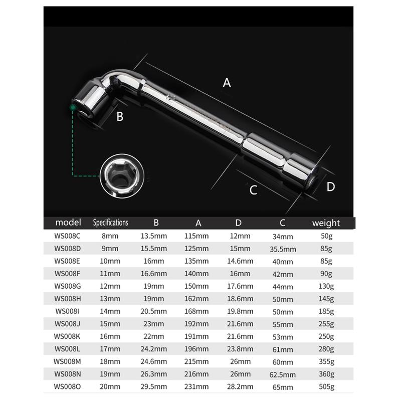 L Socket Spanner Wrench Shaped Hexagonal Torque Spanner Set Car Repair Tool Wrench Set Spanner Hand Tool Car Tools 2