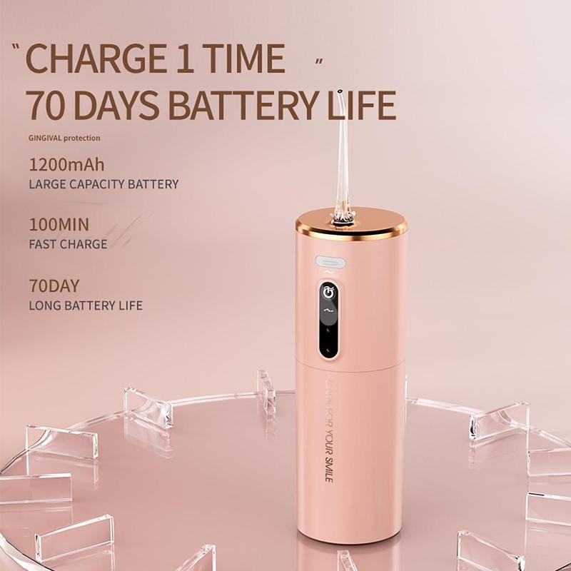 Portable Electric Oral Irrigator, 1 Box Rechargeable Water Flosser, Waterproof Teeth Cleaner for Home & Travel 3