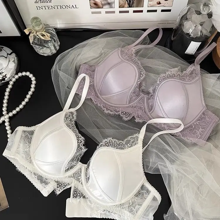 Áo Ngực Ren Satin Kiểu Pháp, Gọng Thép Mỏng, Thiết Kế Gợi Cảm, Nâng Ngực, Phù Hợp Với Vòng Ngực 32-38BC