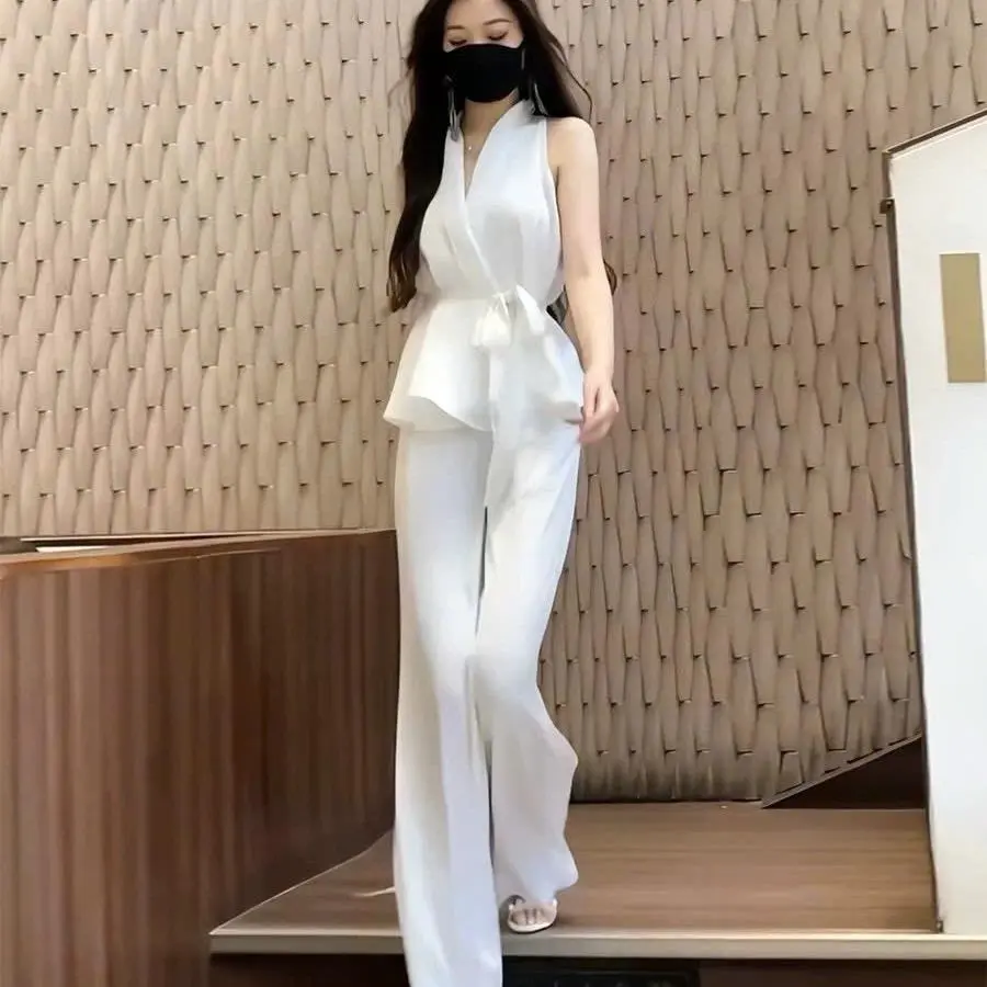 Sét Bộ Quần Ống Rộng Áo Sát Nách Đi Cà Phê, Dạo Phố, Sự Kiện Cực Sang Chảnh Nữ Top Women