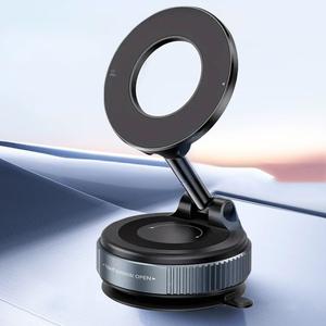 磁気式車載スマホホルダー - 360°回転＆折りたたみ可能、真空吸盤付き、車やジム・オフィス・運転に最適