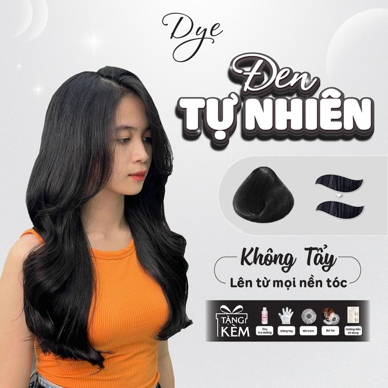 Thuốc nhuộm tóc Đen, nhuộm từ mọi nền tóc, Dyehair, Không mùi, Bền màu, Không chứa silicon Đổi Màu Tóc Đổi Màu Tóc