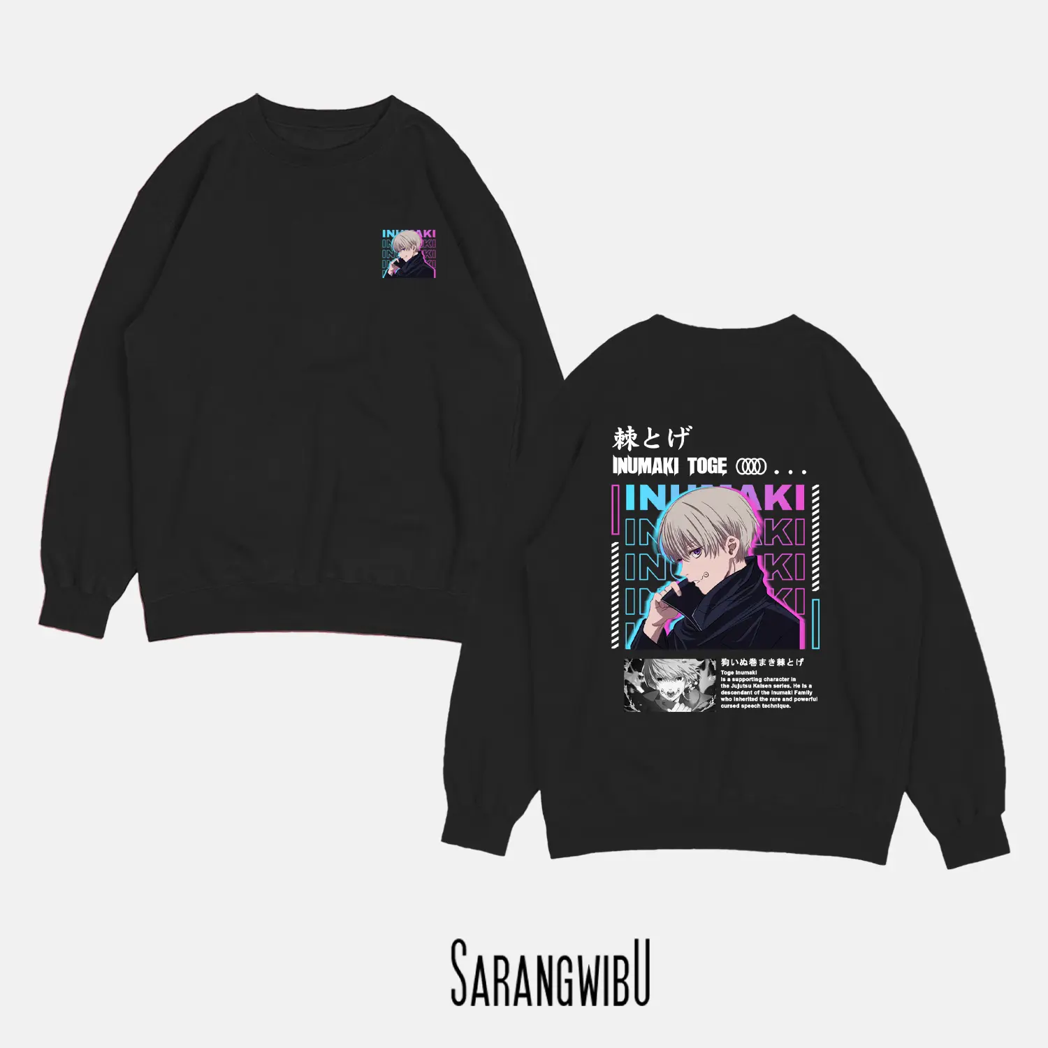 INUMAKI BASIC SWEATER SABLON UNISEX PRIA & WANITA M - XXL