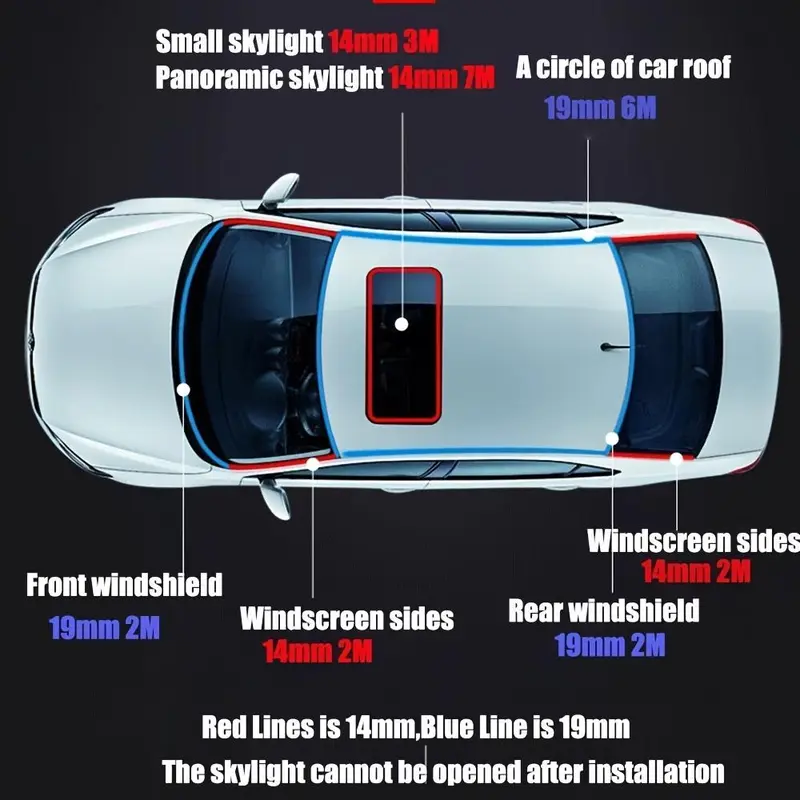 Car Rubber Seal Strip, 1 Count Car Window Seal Strip, Universal Car Roof Windshield Rubber Seal Strip, Car Exterior Accessories for Car, Easter, Back to School, New Year 4