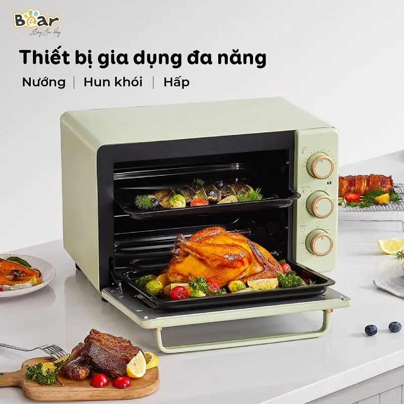 [Tặng Găng Tay Chống Bỏng] Lò Nướng BEAR, Lò Nướng Điện, Lò Nướng Đa Năng, Lò Nướng Thịt Bánh Mì Chống Dính An Toàn 18L DKX-C20R5 5