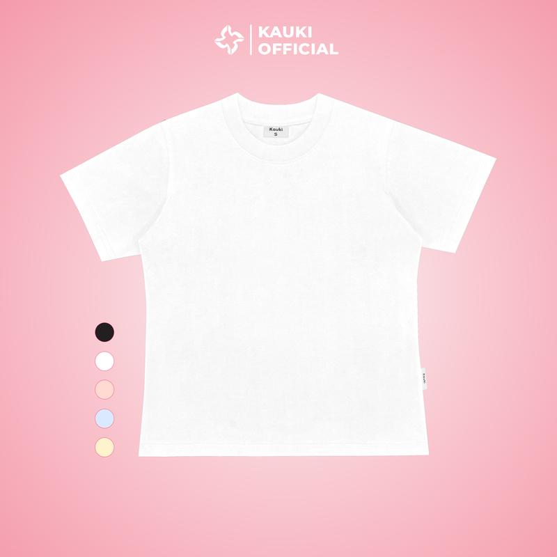 Áo Baby Tee Cotton Kauki Trơn Tay Ngắn 250gsm Nữ Top Đơn Giản BBT18  Thun Women Cổ Tròn