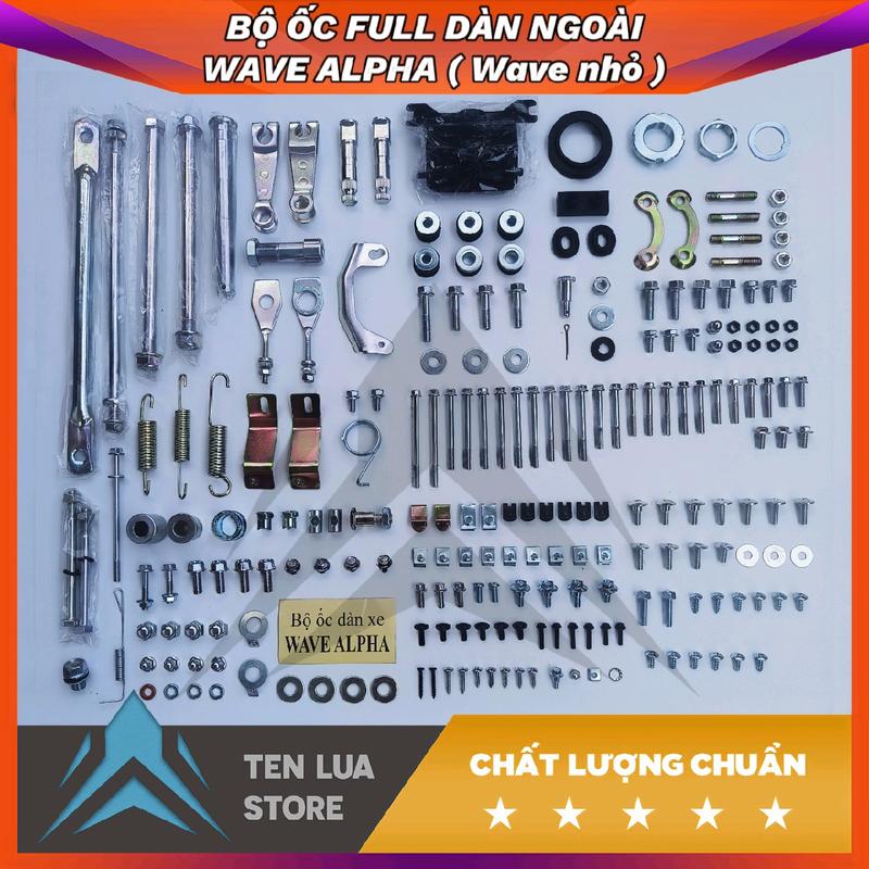 Bộ ốc xe Wave Nhỏ Wave Alpha Hàng Đẹp Loại 1  Full dàn ngoài 98% Phụ Kiện Phụ Tùng
