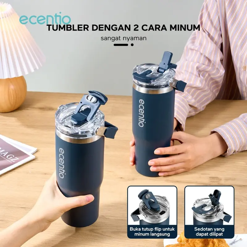 ECENTIO 900ML tumbler minum stainless premium botol minum aesthetic besar ACC4 5