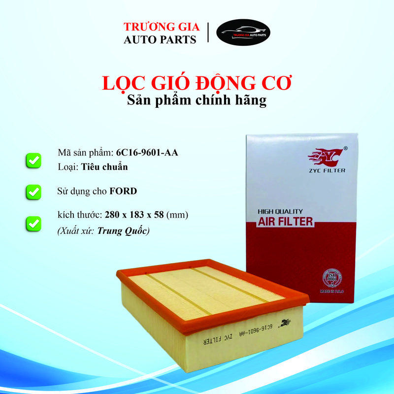 Lọc gió động cơ cho xe Ford Transit trước 2020 (Mã: 6C16-9601-AA ...