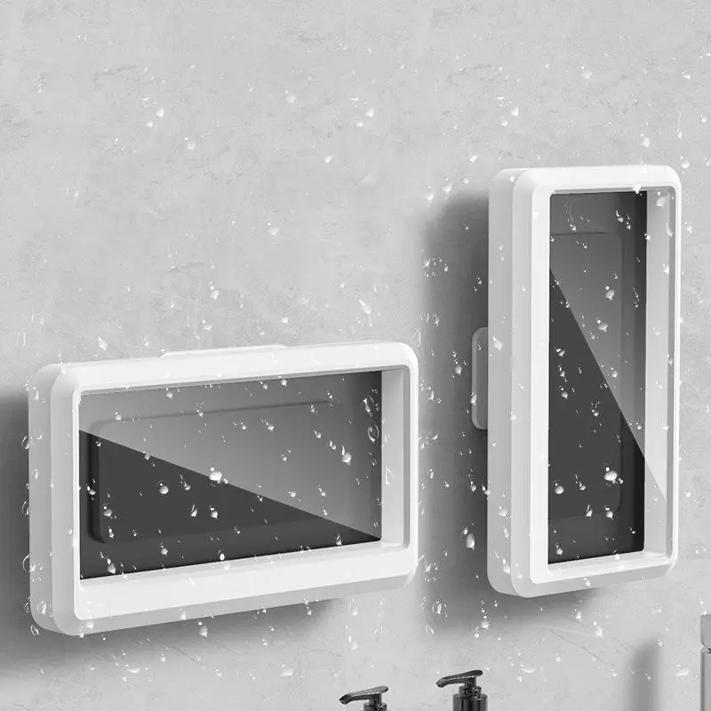 360° Rotating Bathroom Phone Case, Wall Mounted Shower Phone Holder, Waterproof Anti-fog Phone Support Stand, Bathroom Phone Rack For Bathroom Toilet 3