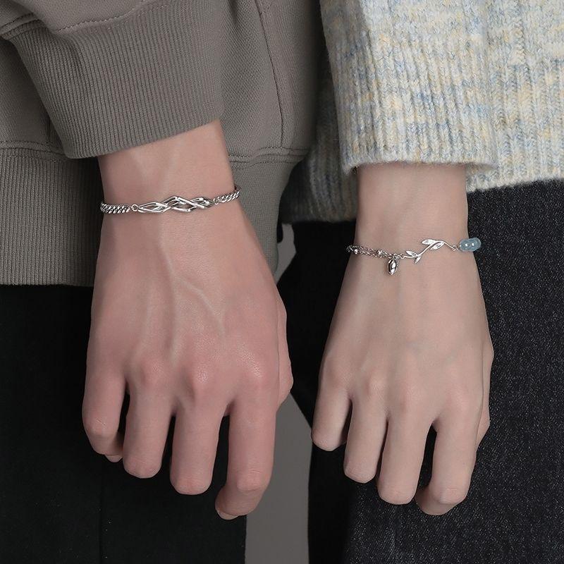 Cặp Vòng Tay Cặp Đôi, Thiết Kế Hoa Tulip Thời Trang, Đính Cườm, Bán Chạy, Thiết Kế Đặc Biệt, Thích Hợp Làm Quà Tặng Ngày Lễ Tình Nhân, Vòng Tay Nam, Vòng Tay Nữ Hoa Tai