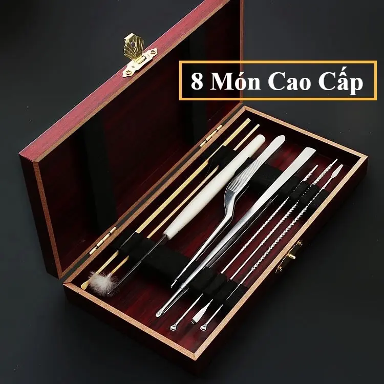 Bộ Lấy Ráy Tai Đa Năng 8 Món Chuyên Dụng Cho Salon Thép Không Gỉ An Toàn Cho Cả Gia Đình 1