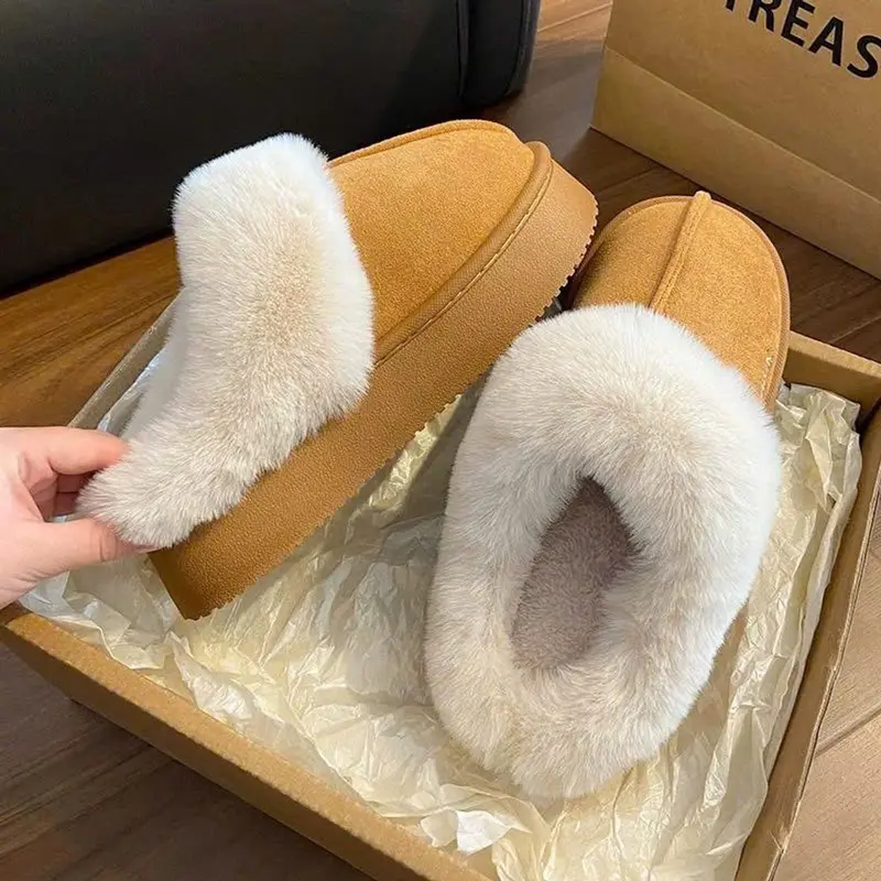 Sục Nữ Cổ Lông Dập Chữ PAT DUCK Đế Siêu Nhẹ Ấm Mùa Đông Cao Cấp SUKKEPO DéP Slipper Women Có Quai Dép Lê 2