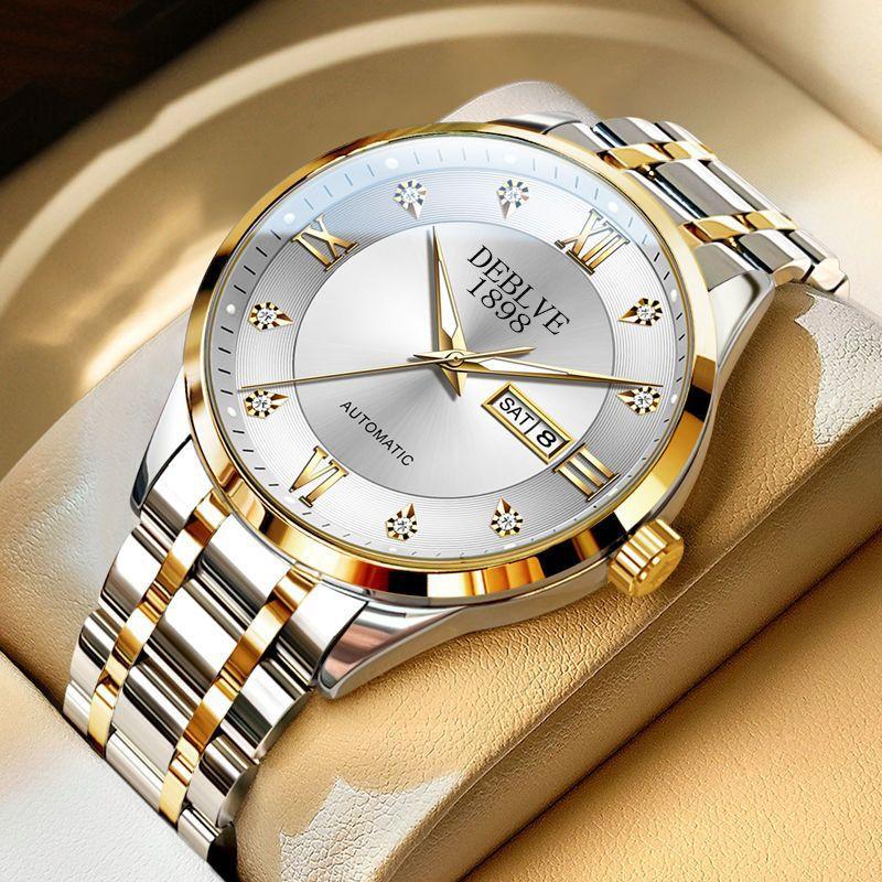 Đồng Hồ Nam, Tự Động Không Cơ Học, Thời Trang, Có Lịch Đôi, Dạ Quang, Chống Thấm Nước 0