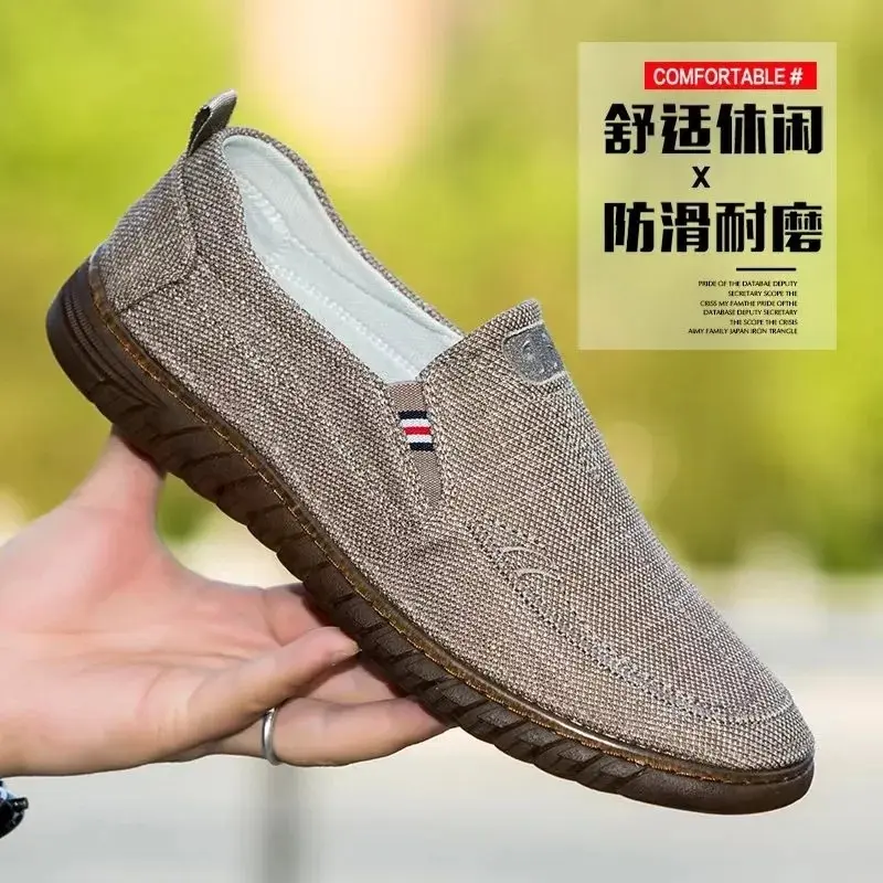 Giày Vải Bố Cho Nam Trung Niên Và Già, Giày Công Sở Mặt Thoáng Khí, Đế Mềm, Thoải Mái, Thường Ngày