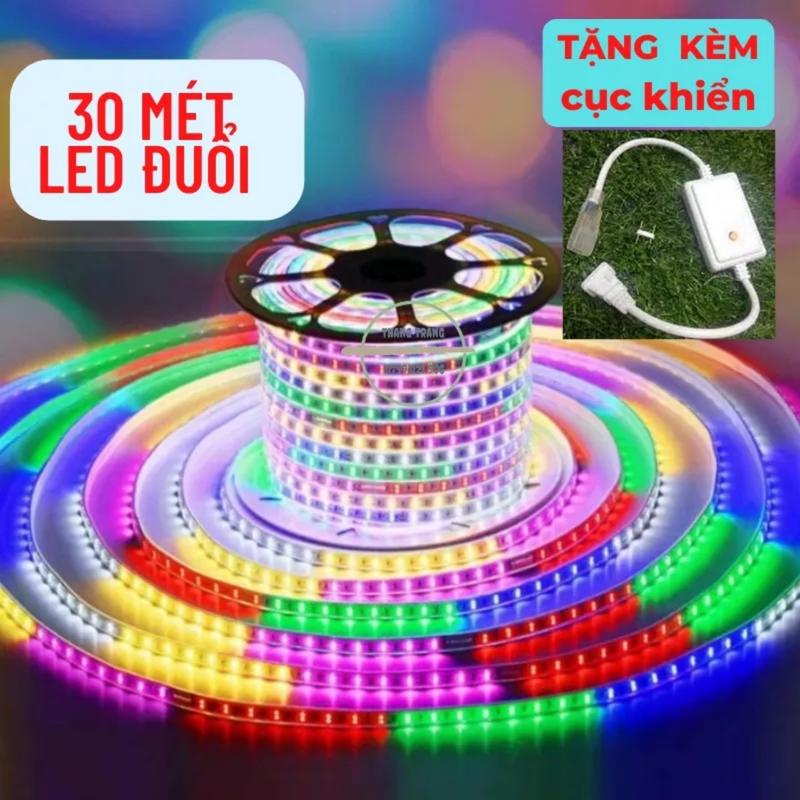 [30M] Led Dây 2835 Nhiều Màu Đuổi,1 Mét Có 48 Led Đúc Chống Nước Trang Trí Ngoài Trời, Sân Vườn, Nhà Cửa (tặng kèm nguồn nháy). 0