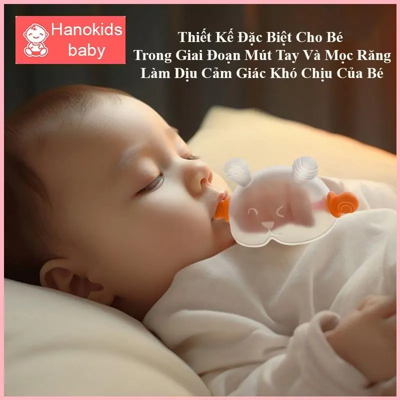 HAPUFSHOP Gặm Nướu Hanokids Cho Bé Cầm Tay Cao Cấp, Đồ Chơi Ngậm Nứu Chất Liệu Silicone Dễ Thương Siêu Mềm An Toàn Cho Trẻ Sơ Sinh 8