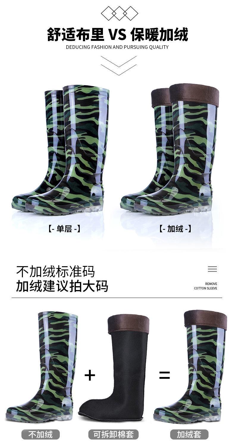 Product Introduction of 2024 Quân đội leo núi Gân Đáy không thấm nước không trơn trượt mưa cho nam Giày đi mưa ống cao cho nam Công trường xây dựng Bốt đi mưa giữa nhà bếp Bốt cao su ống thấp 7