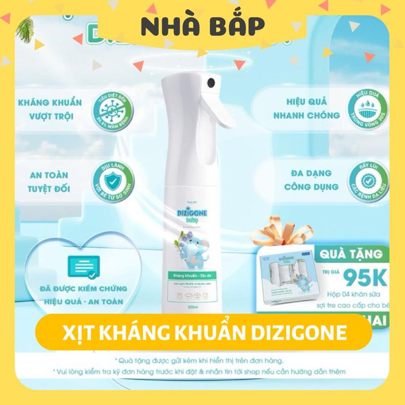 Xịt khuẩn DIZᶖgONE Baby vệ sinh tay chân đồ chơi đồ dùng cho bé 100ml 300ml - Nhà Bắp Store