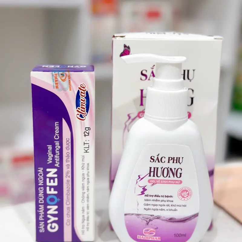 Combo kem bôi Gynofen + dung dịch vệ sinh Sắc Phụ Hương 100ml 0