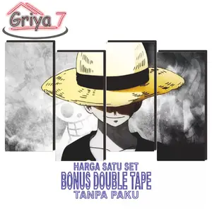 Satu set Dekorasi dinding one piece hiasan poster kayu anime dinding kamar