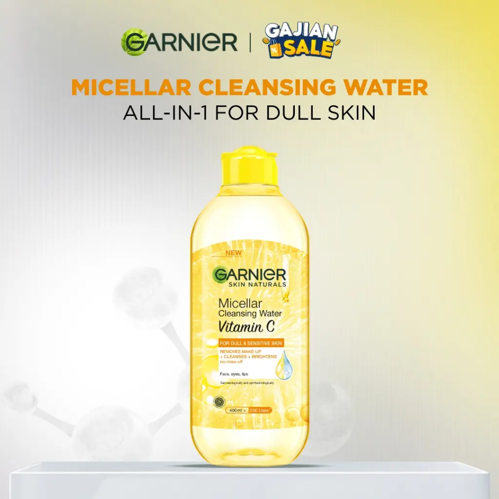 Garnier Micellar Cleansing Water Vitamin C Skin Care - 125/400 ml (Membersih/ Mencerahkan Wajah Kulit Kusam)