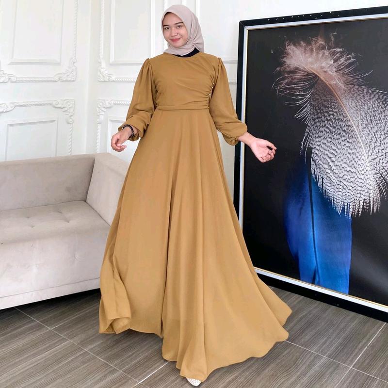 QOME - DRESS BAHAN CERUTI / DRESS NAOMI / DRESS KONDANGAN /DRESS PESTA / DRESS FORMAL Mewah 2
