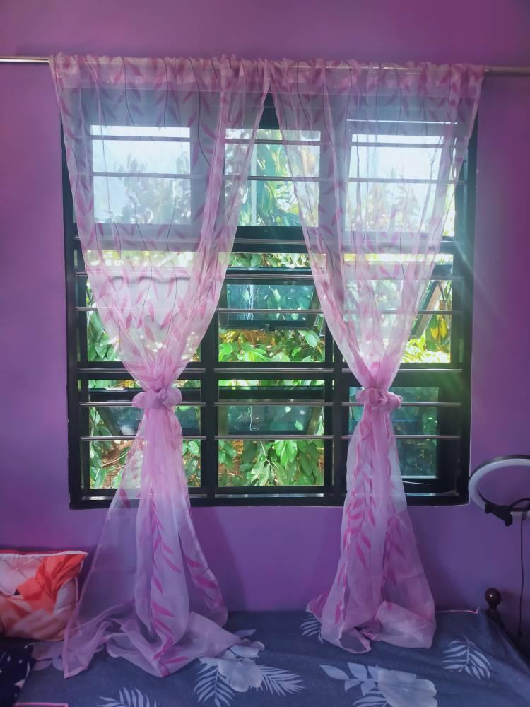 Product Introduction of Green Elegant Curtains Sale Catkins New Design Leaf Printed Curtain High-end Butterfly Printing Kurtina for Windows Door Room Decor No Ring Soft 1PC 100cmx200cm Household Textiles Hot Sale COD 20