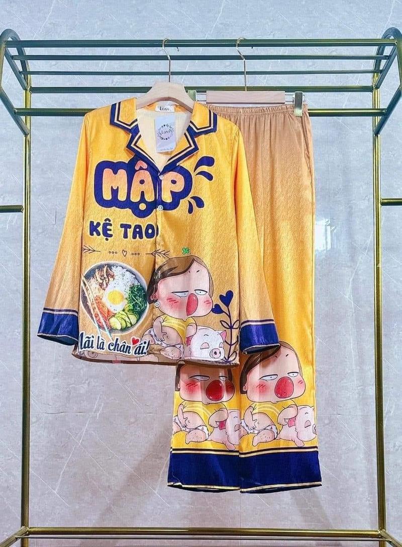 Product Introduction of Bo tay dài quần dài Lụa xước Nữ Women 4