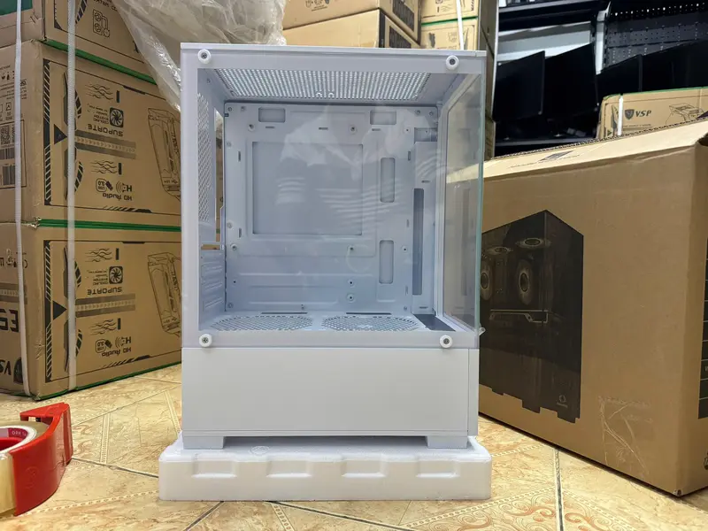 CASE MÁY TÍNH KÍNH CƯỜNG LỰC COOLERPLUS MÀU TRẮNG pc cá bể thùng  pc khung 1